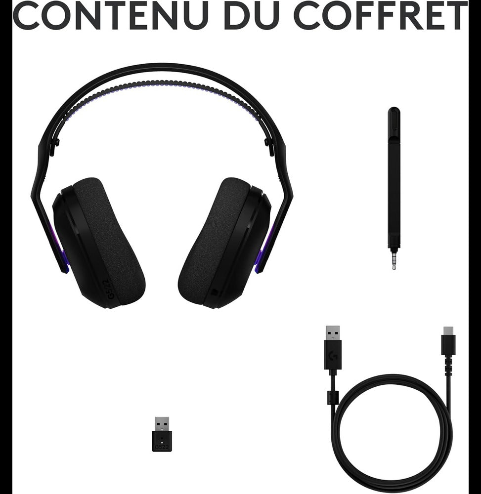 Casque Gaming sans fil avec LIGHTSPEED RGB G522 (981-001544)