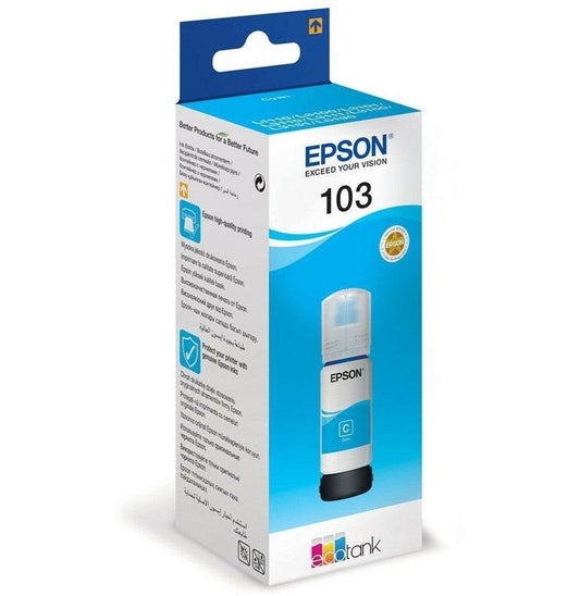 Epson 103 Cyan - Bouteille d'encre Epson EcoTank d'origine (C13T00S24A) - Logically