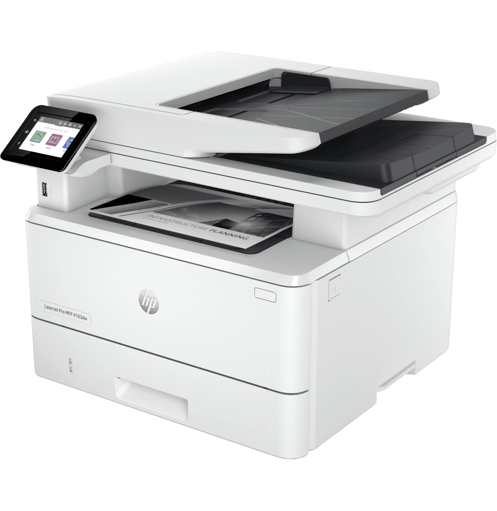 HP LaserJet Pro 4103dw Imprimante Multifonction Laser Monochrome (2Z627A) - Logically