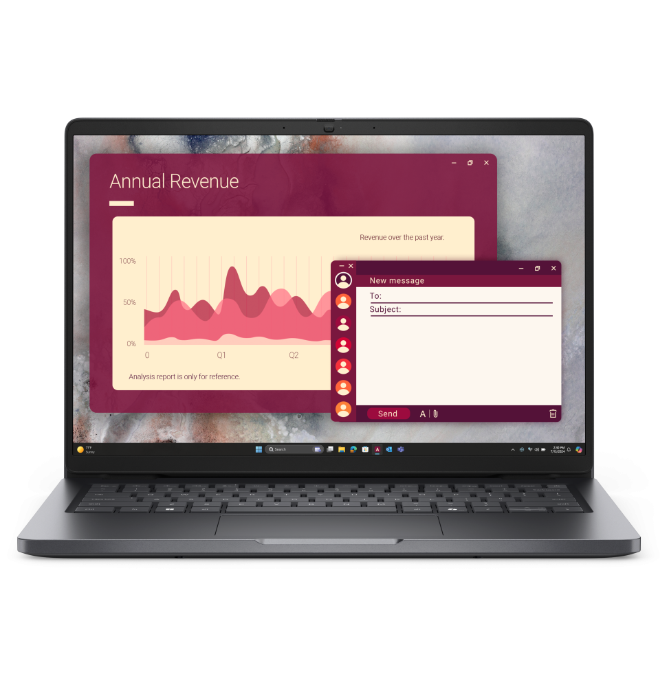 Ordinateur portable Dell Pro 14 (PC14250) IA intégrée Core 5-120U 8GB 512 SSD freeDos